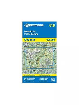 TABACCO | Wanderkarte 016, Dolomiti del Centro Cadore 1:25.000 | 